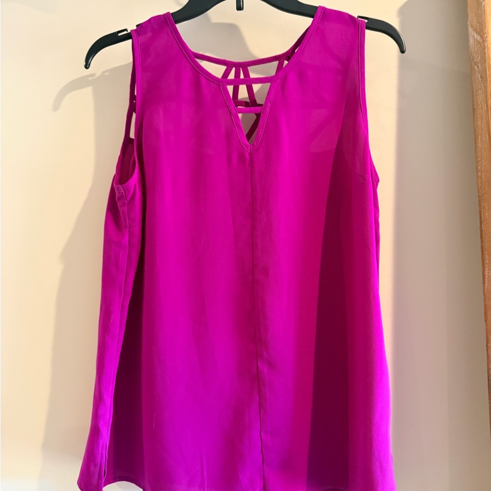 Skies Are Blue Fuchsia Sleeveless Blouse